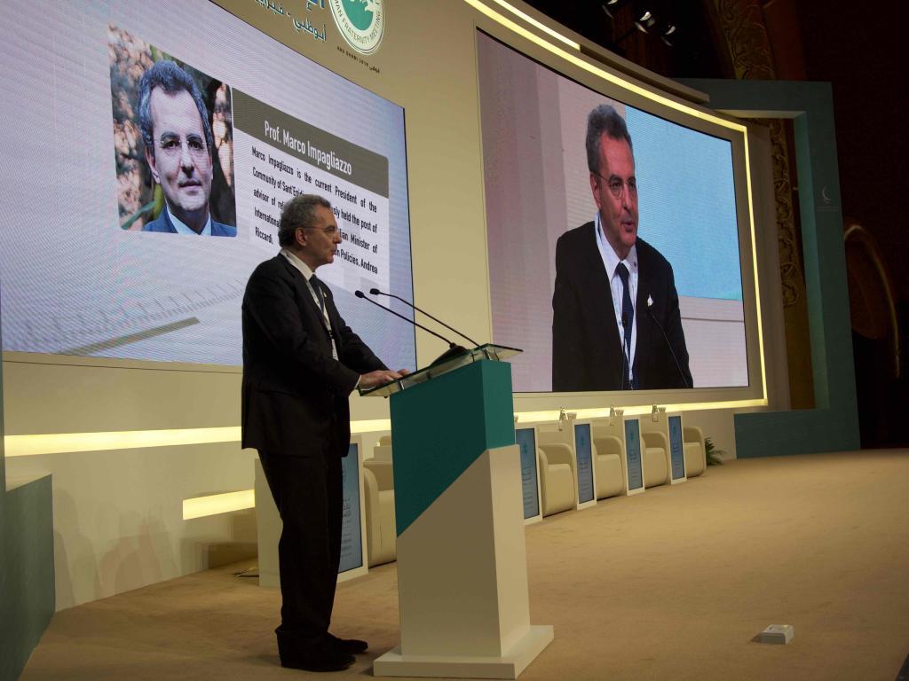 The Art Of Dialogue: Marco Impagliazzo addressing the gathering of the Global Conference on Human Fraternity, with Pope Francis